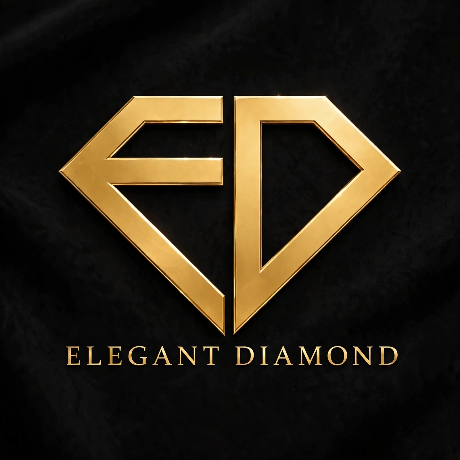 Elegant Diamond gold ED monogram and wordmark